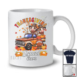 Personalized Thanksgiving Squad; Adorable Fall Tree Cow On Pickup Truck; Custom Name Farmer T-Shirt
