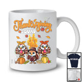 Personalized Thanksgiving Squad, Adorable Thanksgiving Custom Name Three Turkeys, Fall Leaves T-Shirt