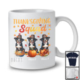 Personalized Thanksgiving Squad, Lovely Three Pilgrim Appenzeller Sennenhunds, Custom Name Fall Leaves T-Shirt