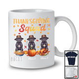 Personalized Thanksgiving Squad, Lovely Three Pilgrim Cane Corsos, Custom Name Fall Leaves T-Shirt