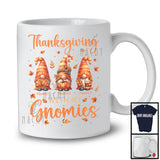 Personalized Thanksgiving With My Gnomies; Amazing Custom Name Three Gnomes; Fall Autumn Leaf T-Shirt