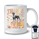 Personalized Thanksgiving; Lovely Plaid Custom Name Pilgrim Dobermanns Owner; Fall Leaf Family T-Shirt