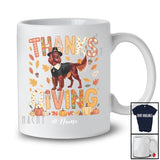 Personalized Thanksgiving; Lovely Plaid Custom Name Pilgrim Irish Setter Owner; Fall Leaf Family T-Shirt