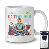 Personalized The CatFather, Lovely Father's Day Custom Name Burmese Cat, Vintage Family T-Shirt