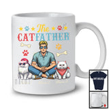Personalized The CatFather, Lovely Father's Day Custom Name Persian Cat, Vintage Family T-Shirt