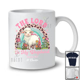Personalized The Lord Is My Shepherd; Lovely Easter Custom Name Lamb; Leopard Rainbow T-Shirt