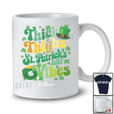 Personalized Thick Thighs St. Patrick's Day Vibes; Awesome Custom Name Irish Shamrock; Family T-Shirt