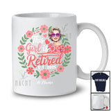 Personalized This Girl is Retired 2025; Lovely Mother's Day Flowers Circle; Custom Name Retirement T-Shirt