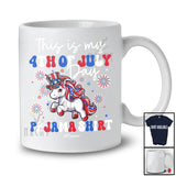 Personalized This Is My 4th Of July Day Pajama Shirt; Lovely Custom Name Unicorns; Family T-Shirt