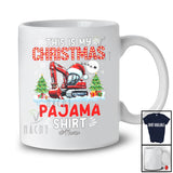 Personalized This Is My Christmas Pajama Shirt; Amusing Custom Name Santa Excavator Driver T-Shirt