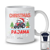 Personalized This Is My Christmas Pajama Shirt; Amusing Custom Name Santa Tractor Farmer T-Shirt