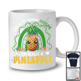 Personalized This Is My Human Costume Pineapple, Adorable Pineapple Vegan Fruit, Rainbow Healthy T-Shirt