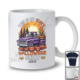Personalized This Is My Scary Halloween Shirt; Creepy Custom Name Skeleton On Pickup Truck Driver T-Shirt