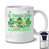Personalized This Is My St. Patrick's Day Pajama Shirt; Joyful Custom Name Three Shamrocks Squad T-Shirt