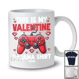 Personalized This Is My Valentine Pajama Shirt; Lovely Hearts Custom Name Gamer; Video Games T-Shirt