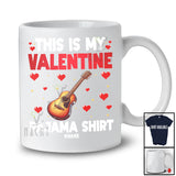 Personalized This Is My Valentine Pajama Shirt; Lovely Hearts Custom Name Guitar Player T-Shirt