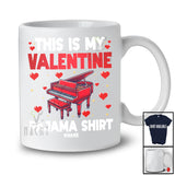 Personalized This Is My Valentine Pajama Shirt; Lovely Hearts Custom Name Piano Player T-Shirt