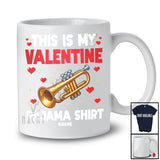 Personalized This Is My Valentine Pajama Shirt; Lovely Hearts Custom Name Trumpet Player T-Shirt