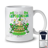 Personalized This Little Leprechaun Is 3; Joyful 3rd Birthday Cake St. Patrick's Day Custom Name Family T-Shirt