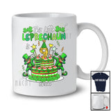 Personalized This Little Leprechaun Is 9; Joyful 9th Birthday Cake St. Patrick's Day Custom Name Family T-Shirt