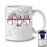 Personalized Three Baseball Ball Uncle Sam Hat; Amazing 4th Of July Custom Name Player Patriotic T-Shirt