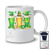 Personalized Three Beer Glasses; Fantastic St. Patrick's Day Custom Name Drinking; Shamrocks T-Shirt