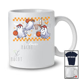 Personalized Three Boo Ghost Playing Basketball; Joyful Halloween Custom Name Sport Player Team T-Shirt