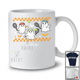 Personalized Three Boo Ghost Playing Tennis; Joyful Halloween Custom Name Tennis Sport Player T-Shirt