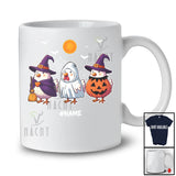 Personalized Three Boo Ghost Pumpkin Chicken; Adorable Halloween Farm; Custom Name Farmer T-Shirt