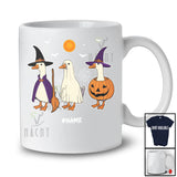Personalized Three Boo Ghost Pumpkin Goose; Adorable Halloween Farm; Custom Name Farmer T-Shirt