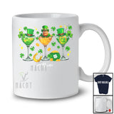 Personalized Three Cocktail Glasses; Fantastic St. Patrick's Day Custom Name Drinking; Shamrocks T-Shirt