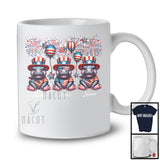 Personalized Three Custom Name Hippo, Amazing 4th Of July Wild Animal Lover, Patriotic Group T-Shirt