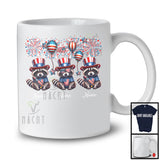 Personalized Three Custom Name Raccoon, Amazing 4th Of July Wild Animal, Patriotic Group T-Shirt