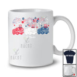 Personalized Three Fire Truck Fireworks; Joyful 4th Of July Custom Name Fire Truck Driver; Family T-Shirt