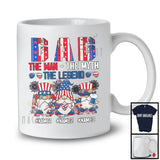 Personalized Three Gnomes Custom Name Dad Myth Legend, Proud 4th Of July Patriotic, Family T-Shirt
