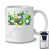 Personalized Three Gnomes Leprechaun Shamrock; Lovely St. Patrick's Day Custom Name Family T-Shirt