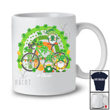 Personalized Three Gnomes With Bicycle; Happy St. Patrick's Day Rainbow; Custom Name Family T-Shirt