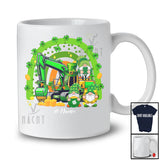 Personalized Three Gnomes With Excavator; Happy St. Patrick's Day Rainbow; Custom Name Family T-Shirt
