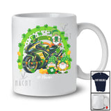 Personalized Three Gnomes With Motorbike; Happy St. Patrick's Day Rainbow; Custom Name Family T-Shirt