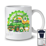 Personalized Three Gnomes With Pickup Truck; Happy St. Patrick's Day Rainbow; Custom Name Family T-Shirt