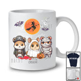 Personalized Three Pirate Mummy Boo Ghost Hamster; Amazing Halloween Costume Animal; Family T-Shirt