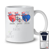 Personalized Three Plaid US Flag Hearts; Lovely 4th Of July Firecracker; Custom Name Patriotic T-Shirt