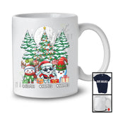 Personalized Three Reindeer Santa ELF Teeth Tooth, Merry Christmas Tree Custom Name Dental Dentist T-Shirt