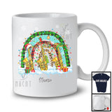 Personalized Three Santa Elf Saxophone; Cheerful Christmas Plaid Rainbow; Custom Name Saxophonist T-Shirt