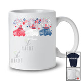 Personalized Three School Bus Fireworks; Joyful 4th Of July Custom Name Driver; Family T-Shirt