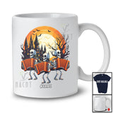 Personalized Three Skeletons Playing Accordion; Joyful Halloween Custom Name Musician; Family T-Shirt