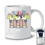 Personalized Three Tequila Glasses Fireworks; Joyful 4th Of July Custom Name Drinking Patriotic T-Shirt