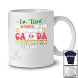 Personalized Tired Of Not Being In Canada; Humorous St. Patrick's Day Groovy Custom Name Canadian T-Shirt