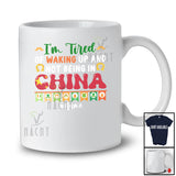 Personalized Tired Of Not Being In China; Humorous St. Patrick's Day Groovy Custom Name Chinese T-Shirt