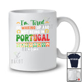 Personalized Tired Of Not Being In Portugal; Humorous St. Patrick's Day Groovy Custom Name Portuguese T-Shirt